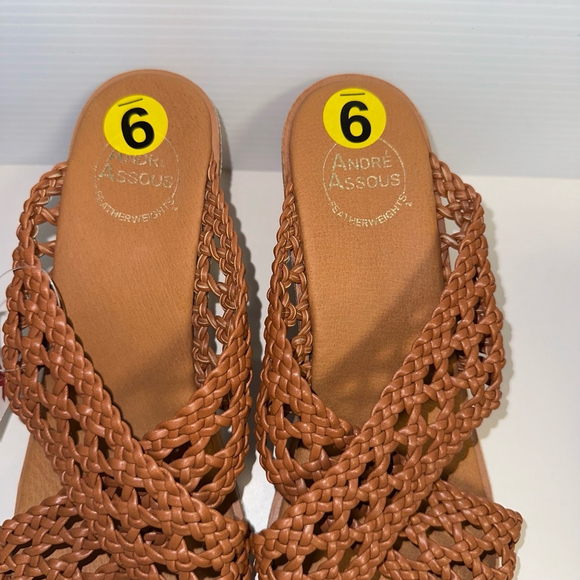 André Assous Bryana Women’s Woven Wedge Sandals Brown Size 9 M NEW - Picture 11 of 13